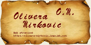 Olivera Mirković vizit kartica